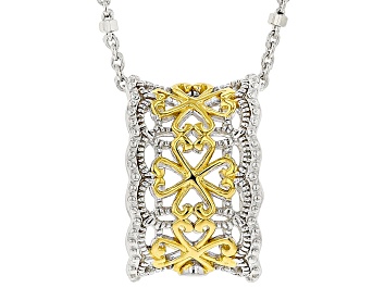 Picture of Platineve® and 18K Yellow Gold Over Sterling Silver Pendant With Chain