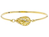 White Cubic Zirconia 18k Yellow Gold Over Sterling Silver Bracelet