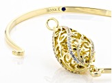 White Cubic Zirconia 18k Yellow Gold Over Sterling Silver Bracelet