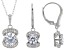 Cubic Zirconia Platineve Pendant with Chain and Earrings Set. 7.13ctw