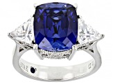 Blue Lab Created Sapphire & Cubic Zirconia Platineve™ Ring