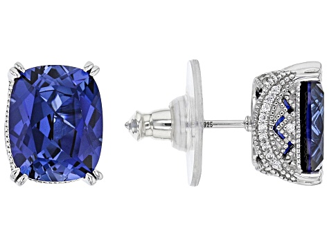 Lab Created Sapphire And White Cubic Zirconia Platineve®  Earrings 5.75ctw