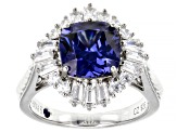 Blue and White Cubic Zirconia Platineve™ Ring