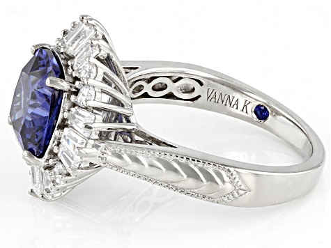 Blue and White Cubic Zirconia Platineve Ring