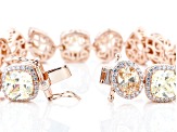 Champagne, Yellow, & White Cubic Zirconia 18k Rose Gold Over Sterling Silver Bracelet 47.76ctw