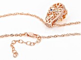 Champagne And White Cubic Zirconia 18k Rose Gold Over Sterling Silver Pendant With Chain 11.53ctw