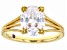 3.80ctw White Cubic Zirconia 18K Yellow Gold Over Sterling Silver Ring