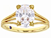 3.80ctw White Cubic Zirconia 18K Yellow Gold Over Sterling Silver Ring