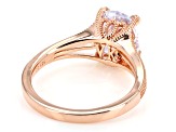 White Cubic Zirconia 18K Rose Gold Over Sterling Silver Ring 3.80ctw