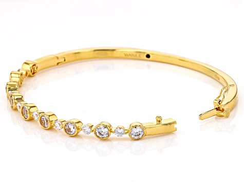 White Cubic Zirconia 18K Yellow Gold Over Sterling Silver Bracelet 5.05ctw