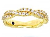 White Cubic Zirconia 18k Yellow Gold Over Sterling Silver Ring 1.27ctw