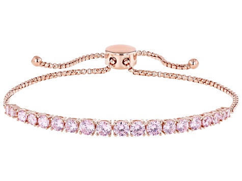 Pink Cubic Zirconia 18k Rose Gold Over Sterling Silver Bracelet 5.14ctw