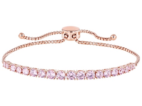 Pink Cubic Zirconia 18k Rose Gold Over Sterling Silver Bracelet 5.14ctw ...