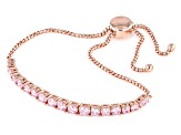 Pink Cubic Zirconia 18k Rose Gold Over Sterling Silver Bracelet 5.14ctw