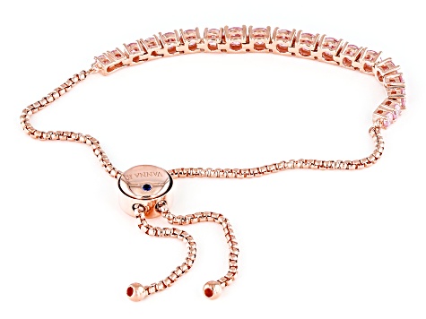 Pink Cubic Zirconia 18k Rose Gold Over Sterling Silver Bracelet 5.14ctw
