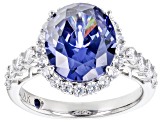 Blue And White Cubic Zirconia Platineve Anniversary Ring 6.81ctw