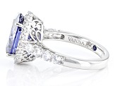 Blue And White Cubic Zirconia Platineve Anniversary Ring 6.81ctw
