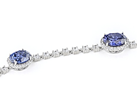 Blue And White Cubic Zirconia Platineve Anniversary Bracelet 15.31ctw