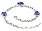 Blue And White Cubic Zirconia Platineve Anniversary Bracelet 15.31ctw