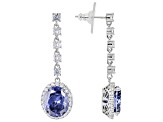Blue And White Cubic Zirconia Platineve Anniversary Earrings 12.75ctw