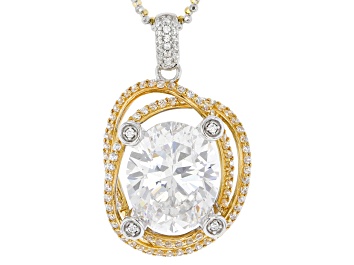 White Cubic Zirconia 18k Yellow Gold Over Sterling Silver Pendant 5.35ctw