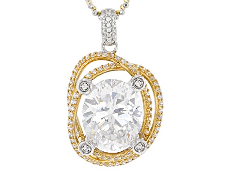 White Cubic Zirconia Platineve And 18k Yellow Gold Over Sterling 