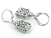 Green Lab Created Spinel and White Cubic Zirconia Platineve Earrings 6.25ctw