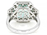 Green Lab Created Spinel And White Cubic Zirconia Platineve Ring 7.28ctw