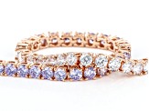 Purple And White Cubic Zirconia 18k Rose Gold Over Sterling Silver Bracelet 10.34ctw