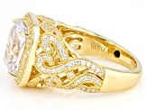 White Cubic Zirconia 18k Yellow Gold Over Sterling Silver Holiday Ring 7.89ctw