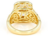 White Cubic Zirconia 18k Yellow Gold Over Sterling Silver Holiday Ring 7.89ctw