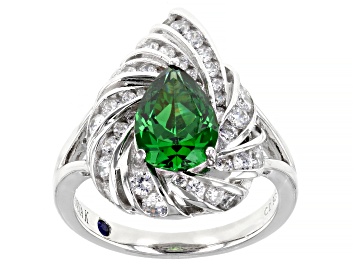 Picture of Green And White Cubic Zirconia Platineve Ring Hawaii Collection 4.39ctw