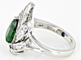 Green And White Cubic Zirconia Platineve Ring Hawaii Collection 4.39ctw