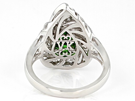 Green And White Cubic Zirconia Platineve Ring Hawaii Collection 4.39ctw