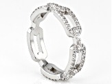 White Cubic Zirconia Platineve Paperclip Ring 1.54ctw