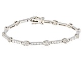 White Cubic Zirconia Platineve Tennis Bracelet 4.17ctw