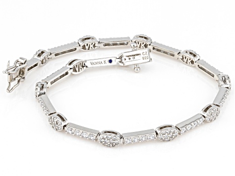 White Cubic Zirconia Platineve Tennis Bracelet 4.17ctw