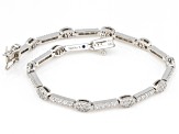 White Cubic Zirconia Platineve Tennis Bracelet 4.17ctw
