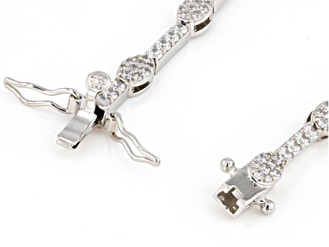 White Cubic Zirconia Platineve Tennis Bracelet 4.17ctw