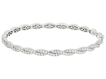 Cubic Zirconia Rhodium Over Silver Anklet 5.22ctw