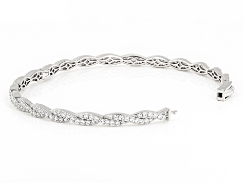 White Cubic Zirconia Platineve Bangle Bracelet 4.15ctw