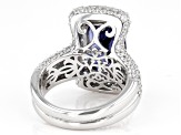 Blue And White Cubic Zirconia Platineve Ring 13.08ctw