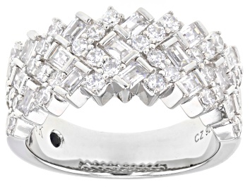 Delmar Jewelers Sterling Silver 2.60ctw Moissanite Eternity Band Ring - White