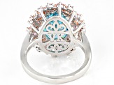 Blue And Pink Cubic Zirconia Platineve Ring 9.82ctw