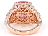 Pink And White Cubic Zirconia 18k Rose Gold Over Sterling Silver Ring 12.91ctw