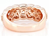 Champagne And White Cubic Zirconia 18k Rose Gold Over Sterling Silver Ring 3.32ctw