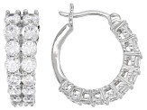 White Cubic Zirconia Platineve Hoops 4.53ctw