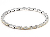 White Cubic Zirconia Platineve And 18k Yellow Gold Over Sterling Silver Bangle 2.52ctw