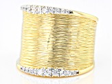 White Cubic Zirconia 18k Yellow Gold Over Sterling Silver Ring 0.62ctw
