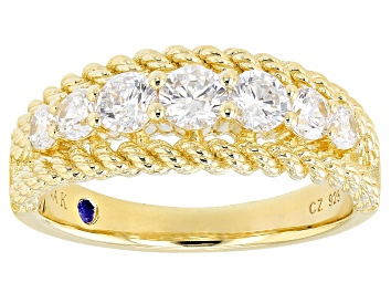 White Cubic Zirconia 18k Yellow Gold Over Sterling Silver Eternity